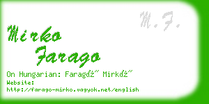 mirko farago business card